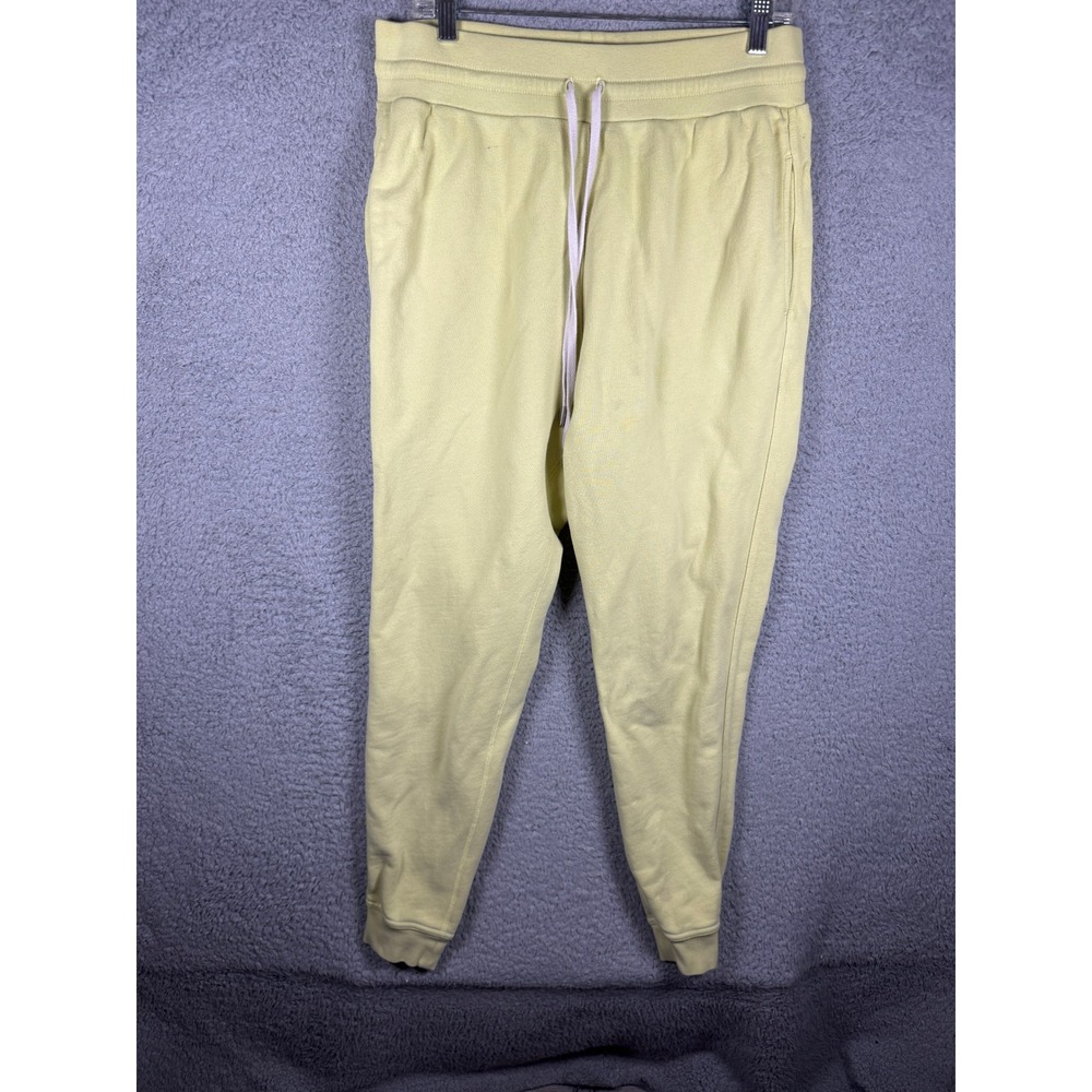 John Elliott Mens Escobar Sweatpants Pale Yellow Cotton Joggers Made in USA
